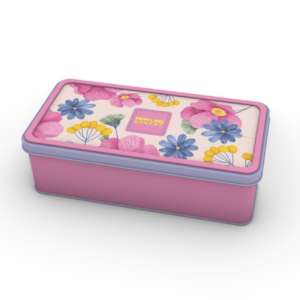 Floral Duo Mooncake Tin (2pc) - Traditional White Lotus with Melon Seeds (w & w/o Yolk)